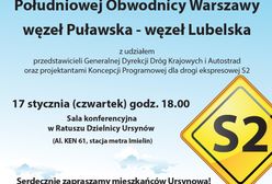 Spotkanie dla warszawiaków ws. Południowej Obwodnicy Warszawy