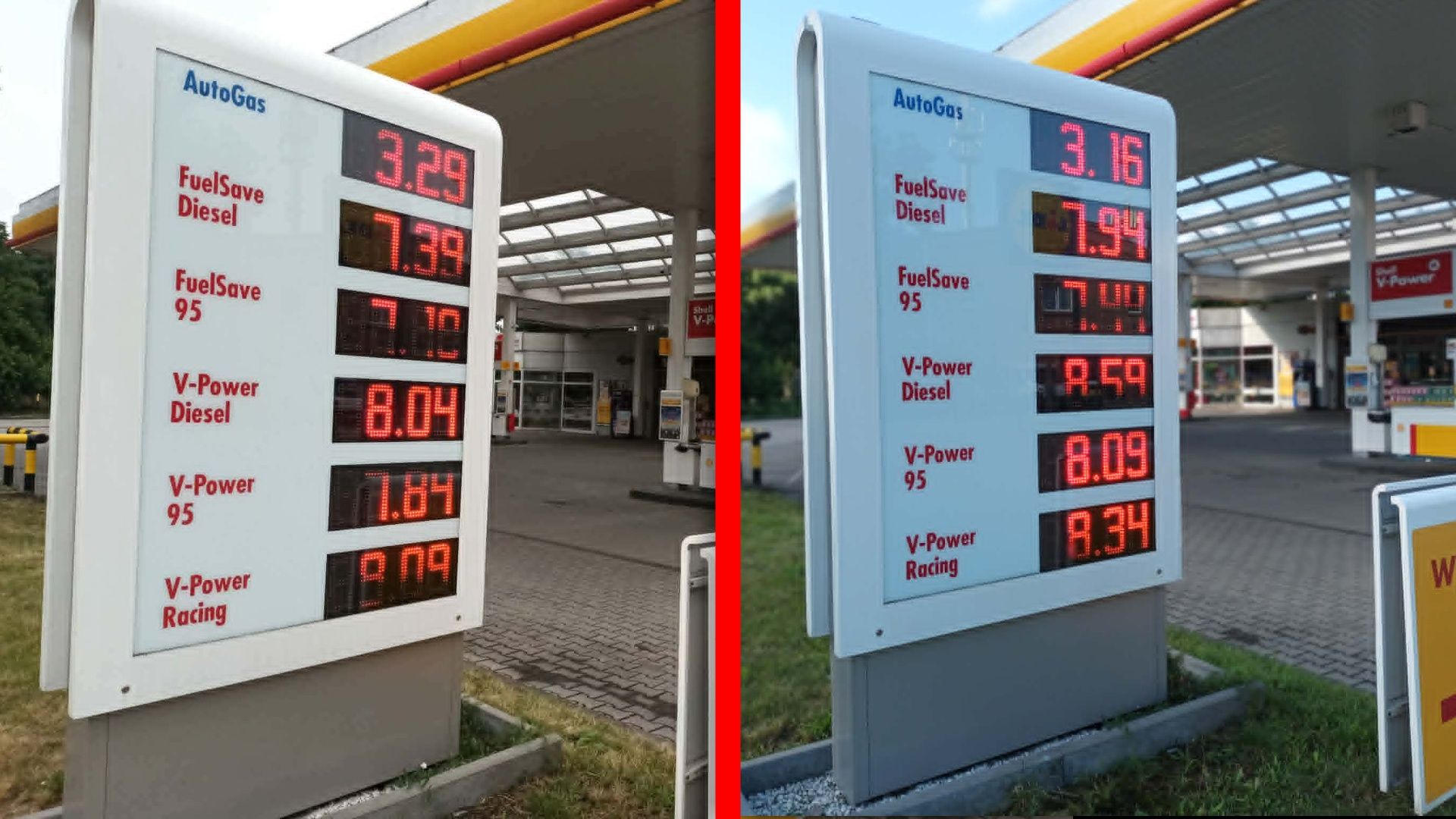 Po lewej zdjęcie wykonane w czwart16 lipca, a po prawej 24 lipca