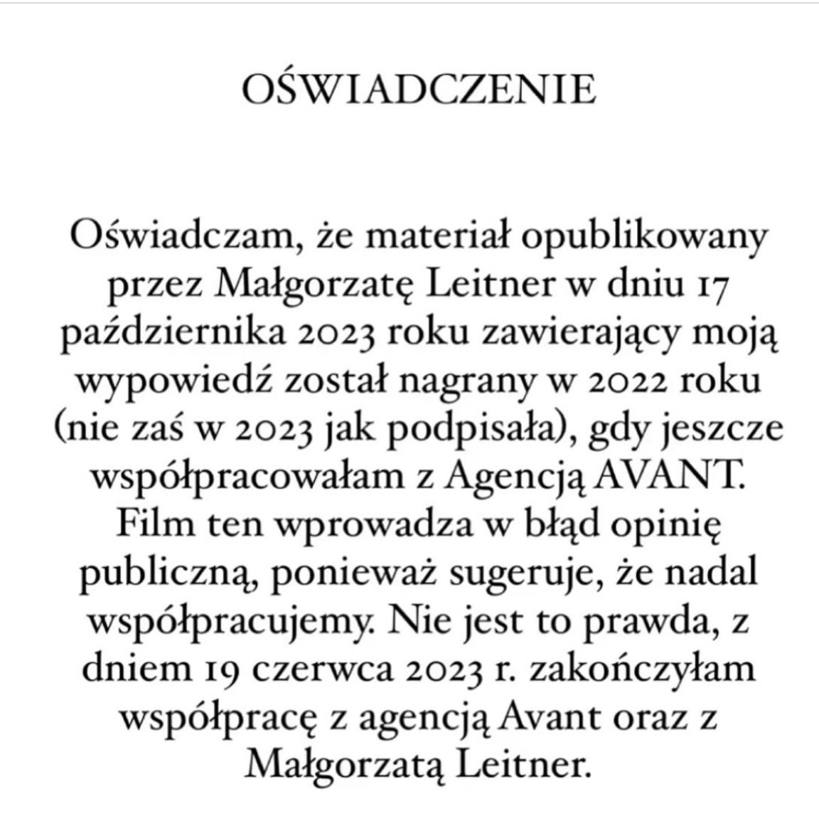 Karolina Pisarek wydała oświadczenie 