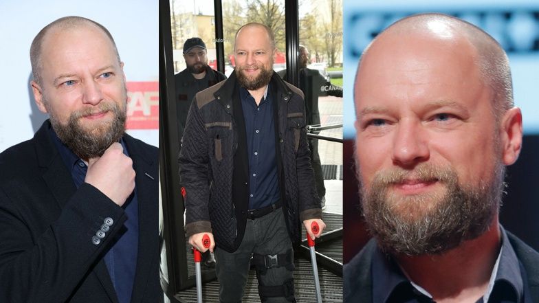 Maciej Stuhr pozuje na nominacjach do Orłów 2022 