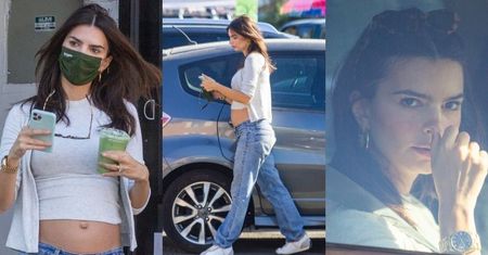 Wystrojona w krótki top Emily Ratajkowski z dumą eksponuje ciążowy brzuch, spacerując po Los Angeles (ZDJĘCIA)