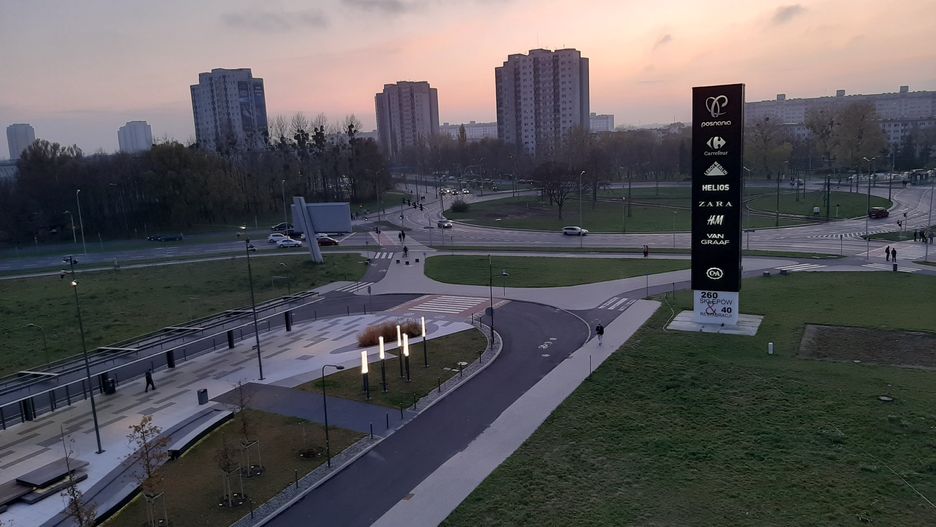 Rondo Rataje z perspektywy diabelskiego młyna, Poznań