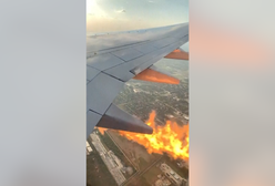 Pożar silnika w samolocie. Pasażer chwycił za telefon i wszystko nagrał