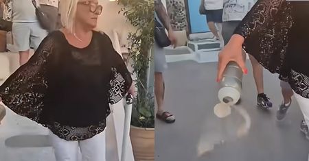 Kontrowersyjne nagranie z Santorini. Rozsypała prochy na ulicy