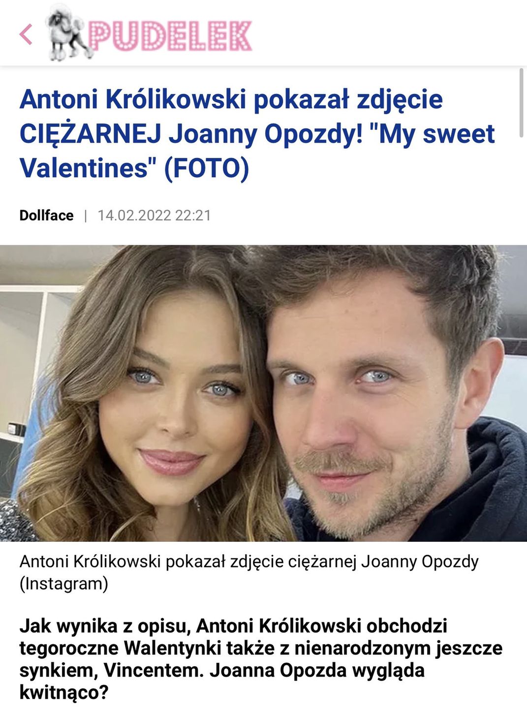 Antek Królikowski USUNĄŁ zdjęcie ciężarnej Joanny Opozdy