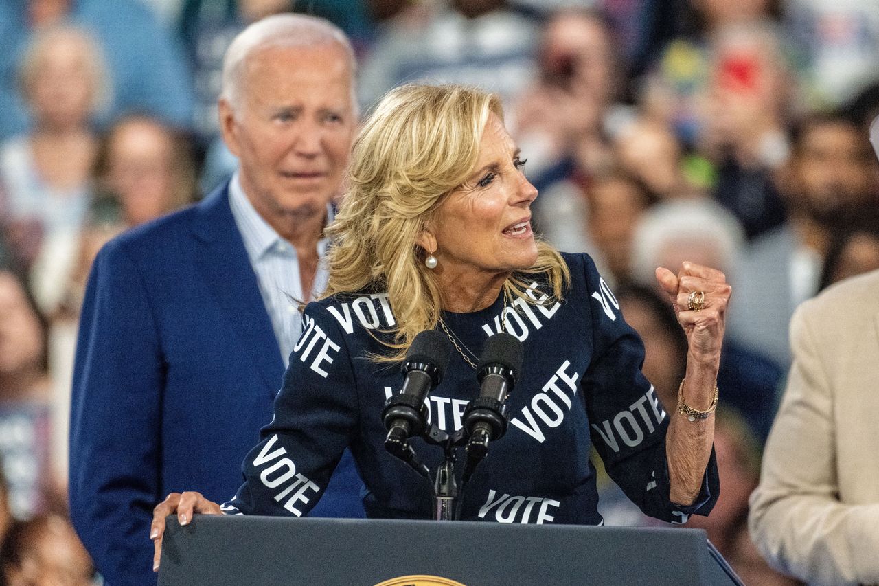 Joe Biden and Jill Biden at the North Carolina State Fairgrounds in Raleigh. 28.06.2024.