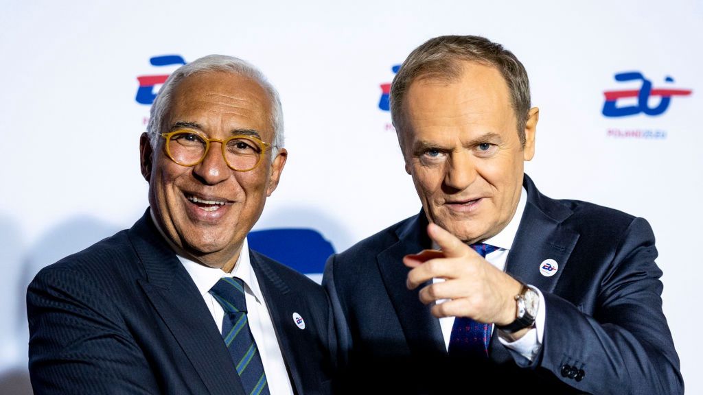 Poland EU Council Presidency Opening Gala
Antonio Costa, president of the European Council, left, and Donald Tusk, Poland's prime minister, arrive at the Polish National Opera in Warsaw, Poland, on Friday, Jan. 3, 2025. As of Jan. 1, Poland has taken over the rotating presidency of the Council of the European Union for the upcoming six months. Photographer: Damian Lemanski/Bloomberg via Getty Images
Bloomberg
emea, e.u., eu, european, polish, euro members