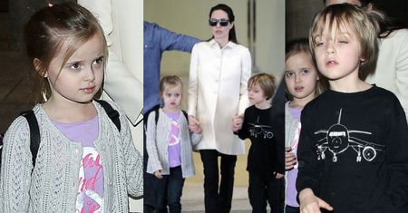 Angelina z bliźniakami na lotnisku w Los Angeles (ZDJĘCIA)