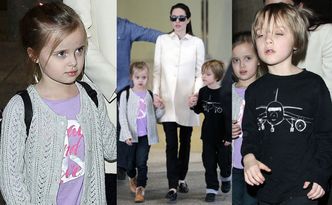 Angelina z bliźniakami na lotnisku w Los Angeles (ZDJĘCIA)