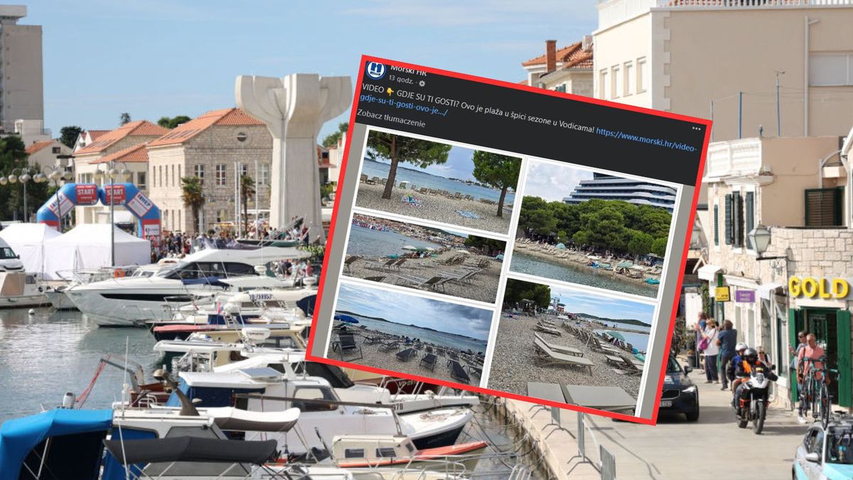 Pustki na plaży w Vodicach (Chorwacja)