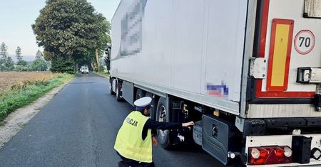 Leżał na drodze. Przejechała go ciężarówka