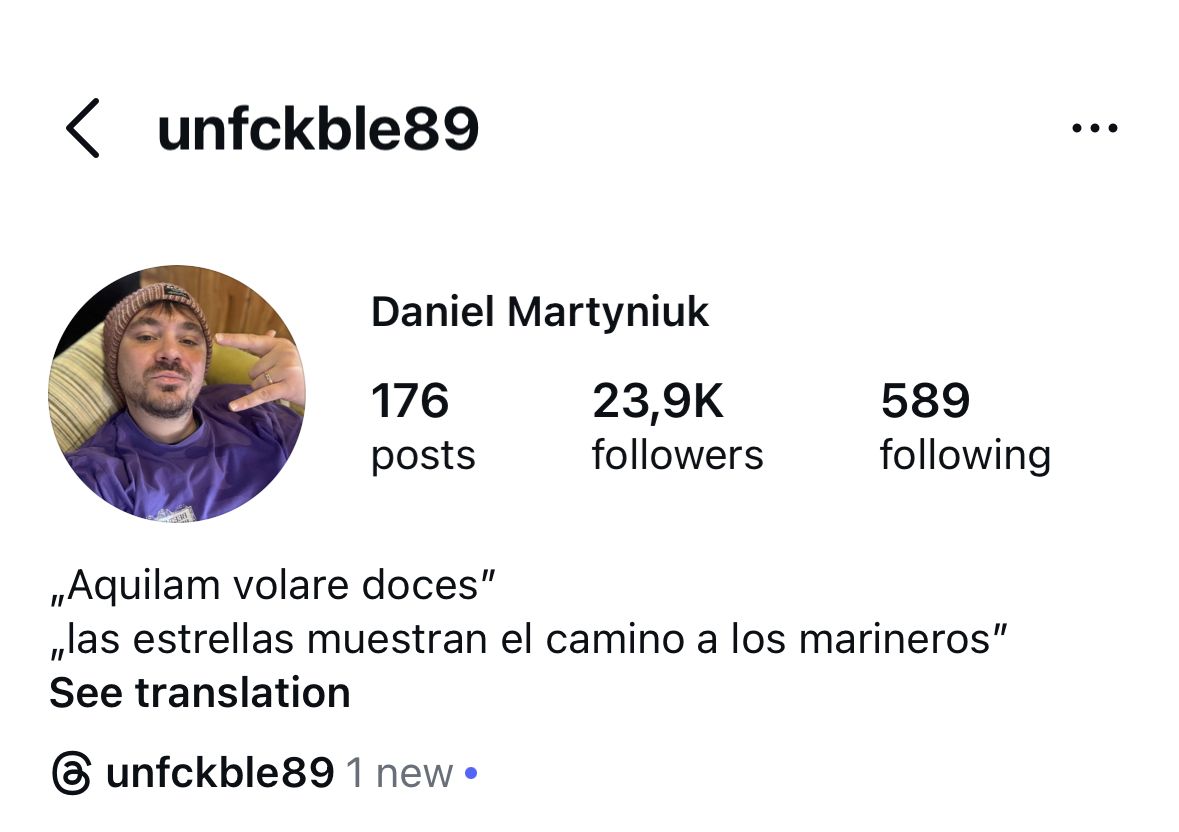 Daniel Martyniuk zmienił nazwę na Instagramie
