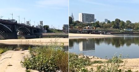 Wisła wysycha. Niepokojący poziom rzeki w Warszawie
