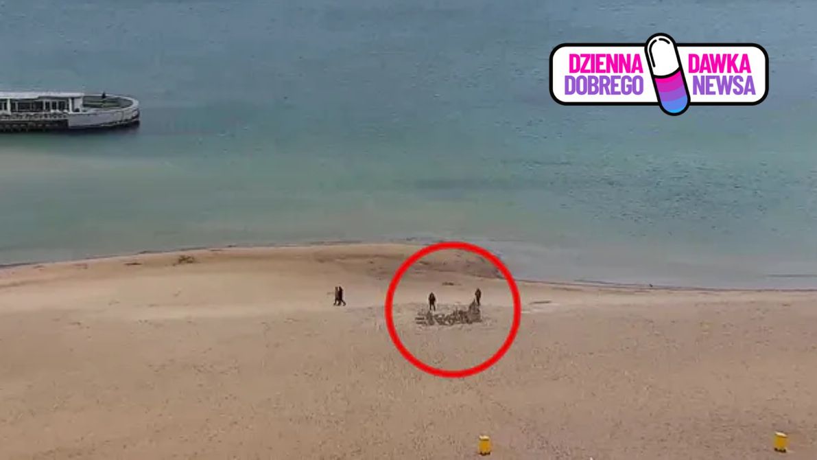 Ujęcie z plaży w Kołobrzegu