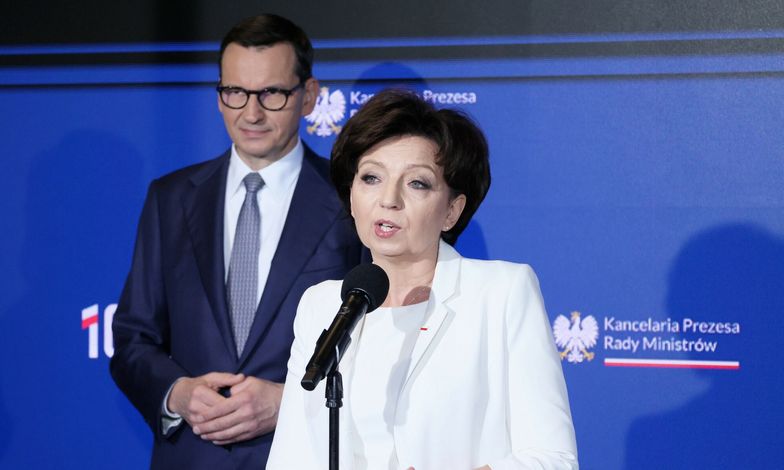 Premier Mateusz Morawiecki i minister rodziny i polityki społecznej Marlena Malag