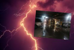 Burza w Warszawie. Zalane ulice, podtopione parkingi