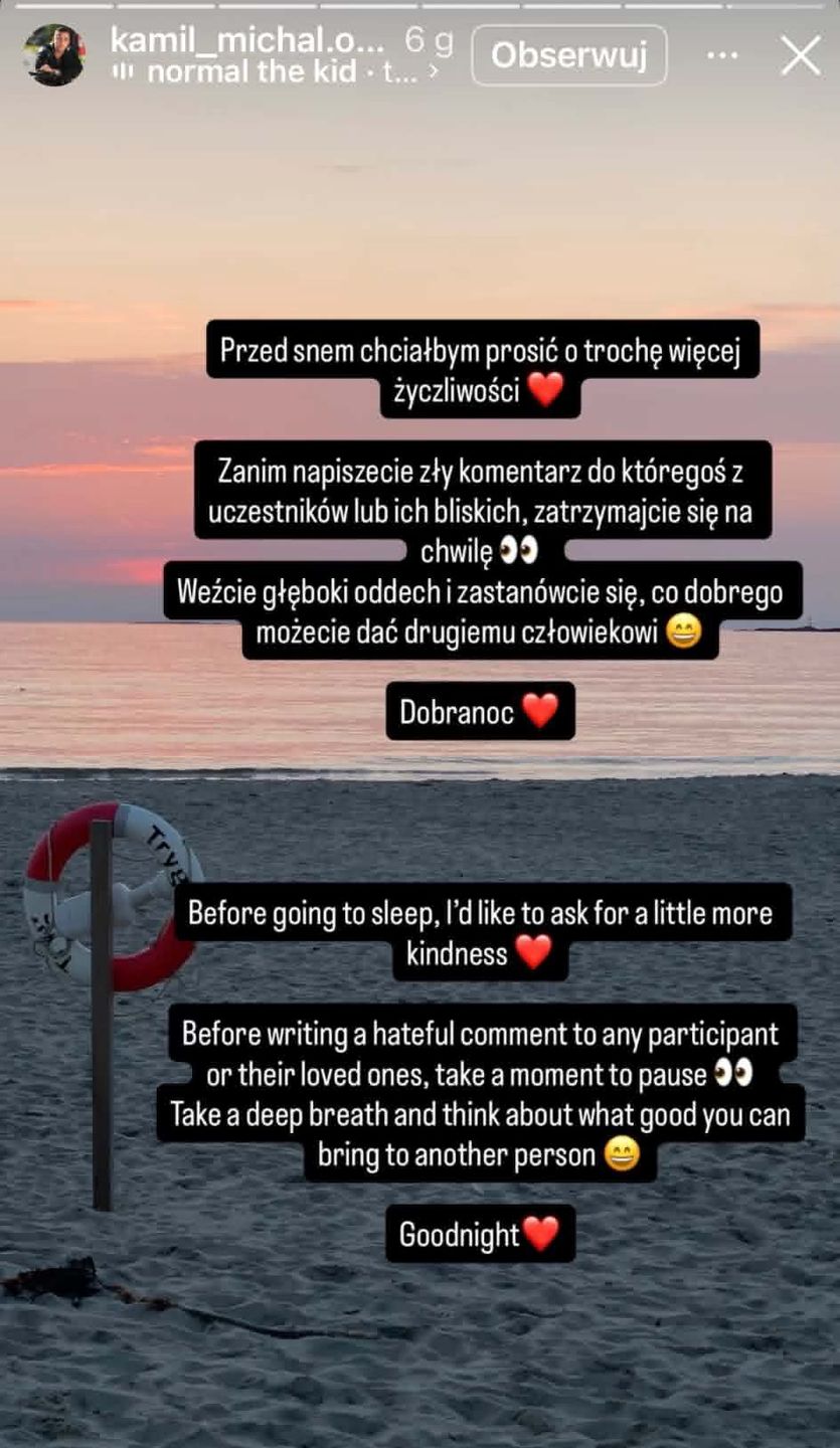 Kamil z "Love is Blind" apeluje o NIEHEJTOWANIE Julii