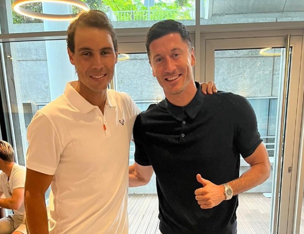 Na zdjęciu: Rafael Nadal i Robert Lewandowski