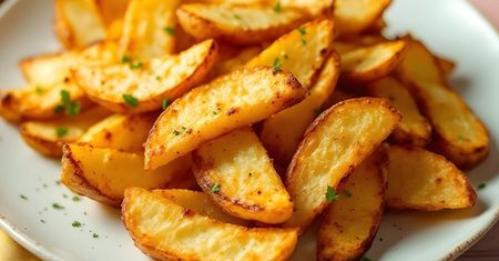 Te pieczone ziemniaczki smakują tak pysznie jak smażone na patelni. Ale nie ociekają tłuszczem i są zdrowsze