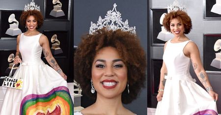 Piosenkarka Joy Villa pojawiła się na Grammy w "antyaborcyjnej" sukience...