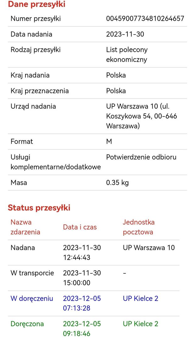 Potwierdzenie elektroniczne