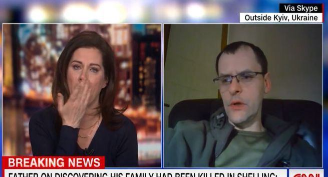 Dziennikarka CNN rozpłakała się na wizji. Rozmawiała z Ukraińcem, który stracił żonę i dzieci