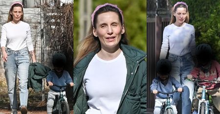 Pozbawiona makijażu Pola Wiśniewska zabrała dzieci na wyprawę rowerową (ZDJĘCIA)