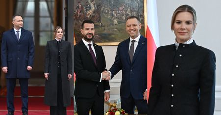 Elegancko odpicowani Karol i Marta Nawroccy zacieśniają więzi z parą prezydencką Czarnogóry. Pierwsza dama zaskoczyła stylówką (ZDJĘCIA)