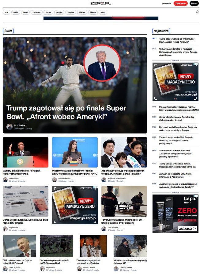 Strona główna portalu Kanału Zero