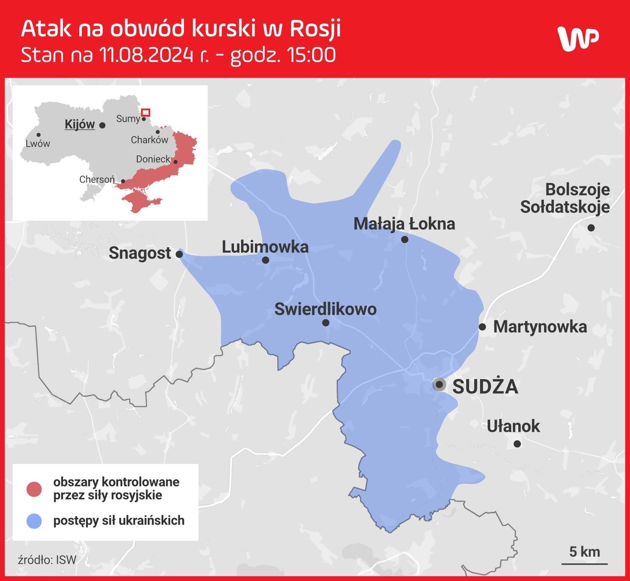 Tereny obwodu kurskiego kontrolowane przez Ukrainę