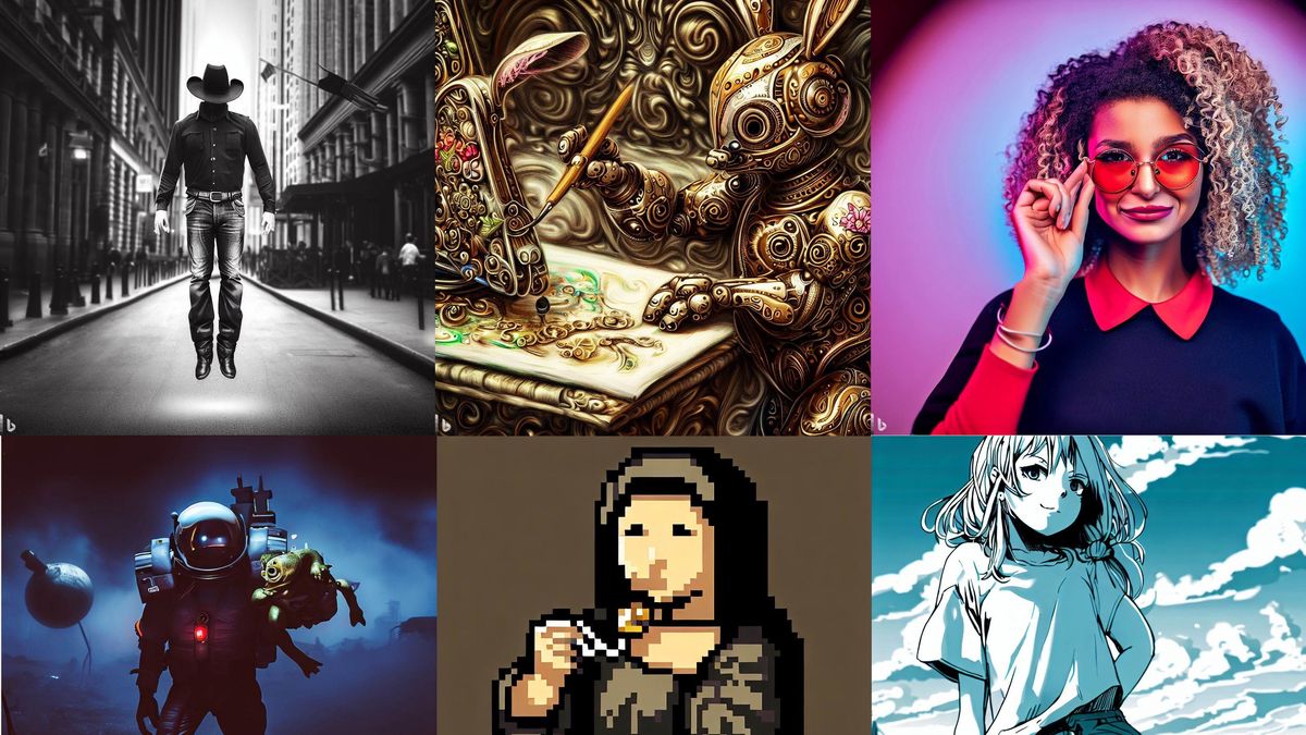 Przykładowe grafiki, jakie uzyskałem w Bing Image Creator