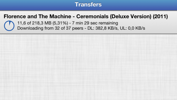 iTransmission 2 - prosty klient sieci BitTorrent dla iOS 5 1