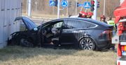 Lublin: Tesla uderzyła w mur wiaduktu na Krochmalnej