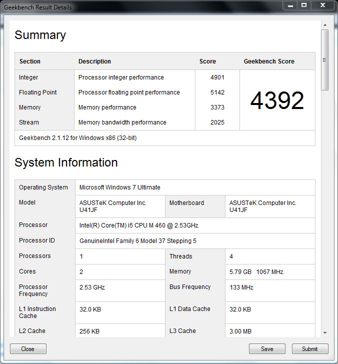 Asus U41JF - test [część 2] 11