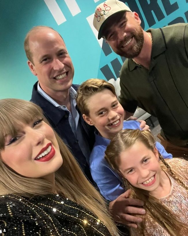 Taylor Swift i Travis Kelce z księciem Williamem i jego dziećmi