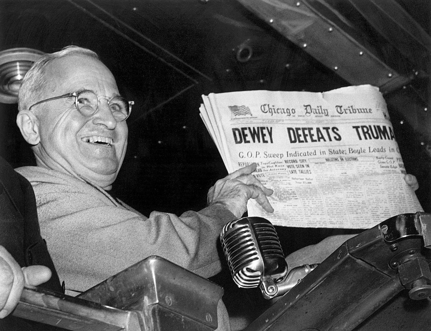 Historyczny nagłówek w Chicago Tribune z 1948 roku