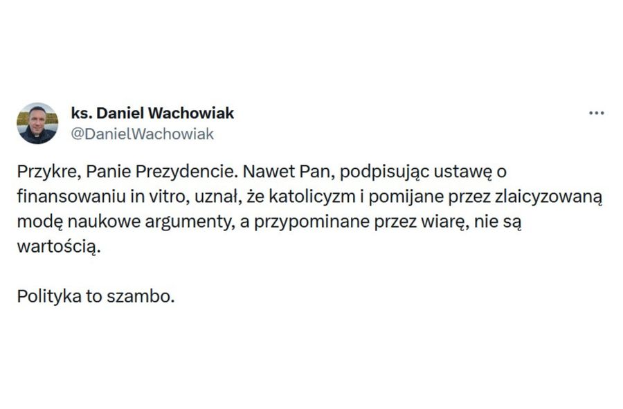 Ks. Wachowiak o Andrzeju Dudzie
