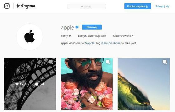 Dopiero 6 lat po powstaniu Instagrama Apple uruchamia na nim profil