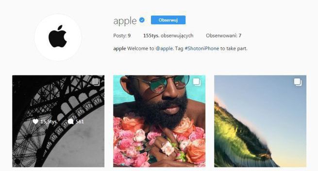 Dopiero 6 lat po powstaniu Instagrama Apple uruchamia na nim profil