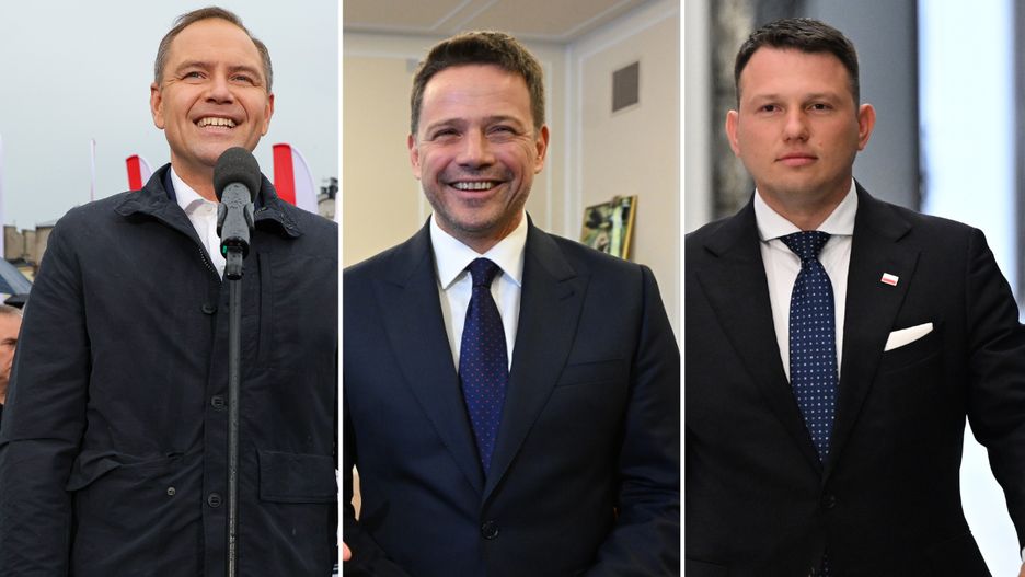 Od lewej: Karol Nawrocki, Rafał Trzaskowski, Sławomir Mentzen