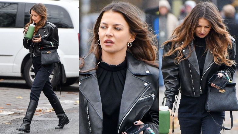 Zatroskana Anna Lewandowska spaceruje z bidonem