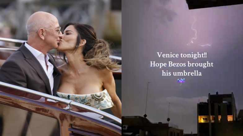 Przyjęcie Bezosa i Sanchez przerwane przez gwałtowną burzę 