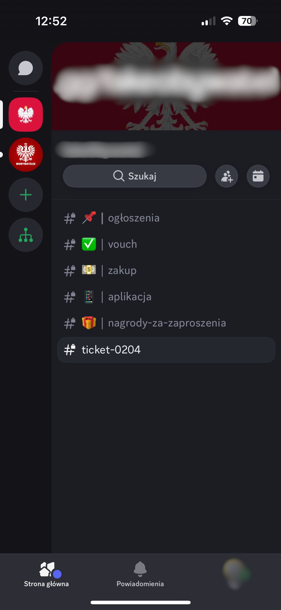 Menu jednej z grup, gdzie sprzedawano fałszywe mDowody