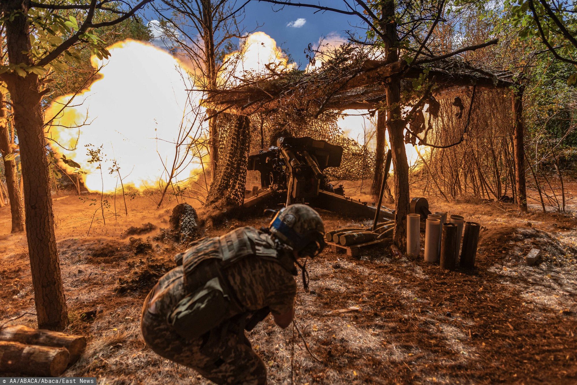 Wojna w Ukrainie rok 2025
DONETSK OBLAST, UKRAINE - JULY 24: Ukrainian territorial defence soldiers from the Donetsk Oblast fire D-20 artillery in the direction of Toretsk, Ukraine, 24 July 2025. Diego Herrera Carcedo / Anadolu/ABACAPRESS.COM
AA/ABACA