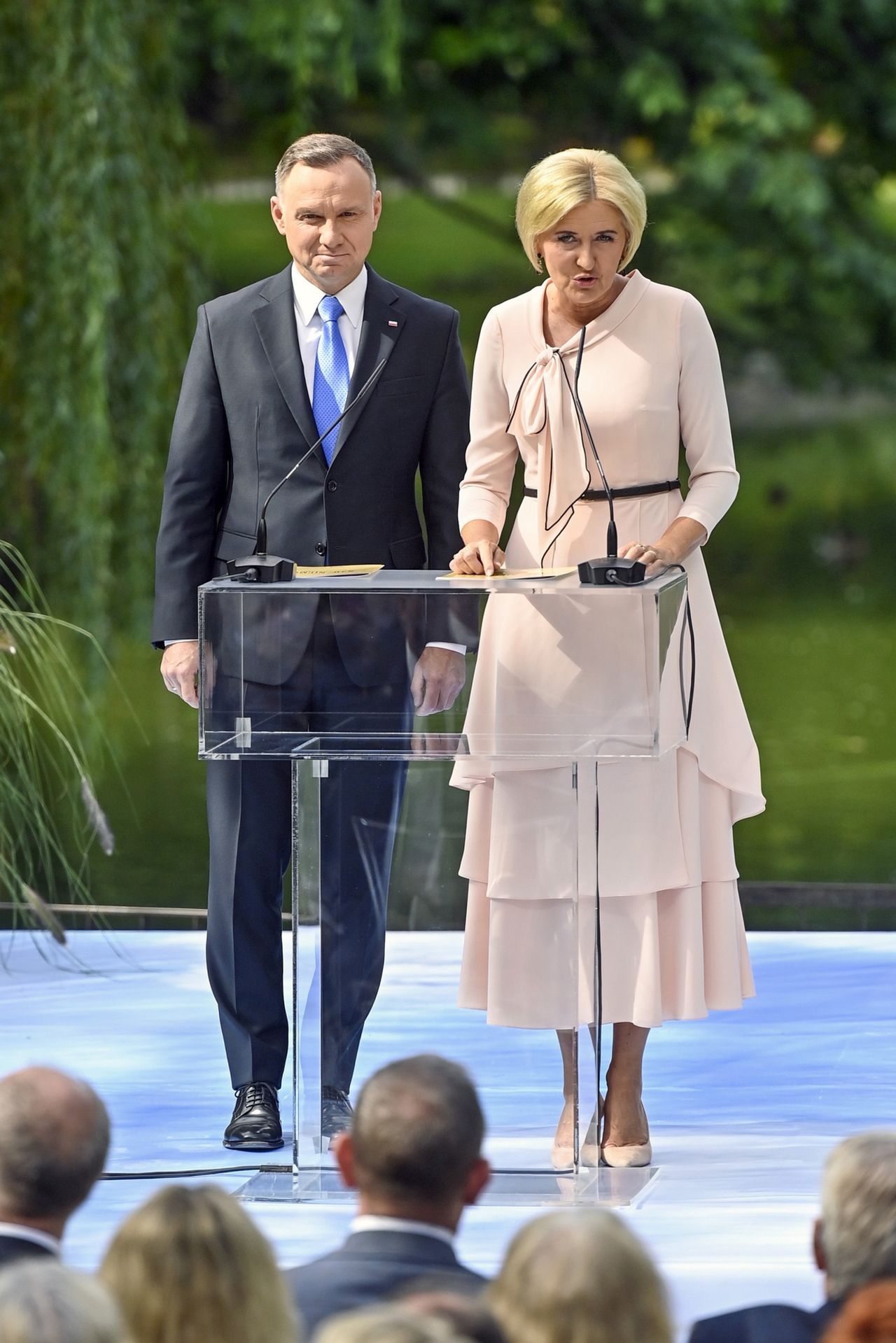 Agata Duda i Andrzej Duda na inauguracji Narodowego Czytania