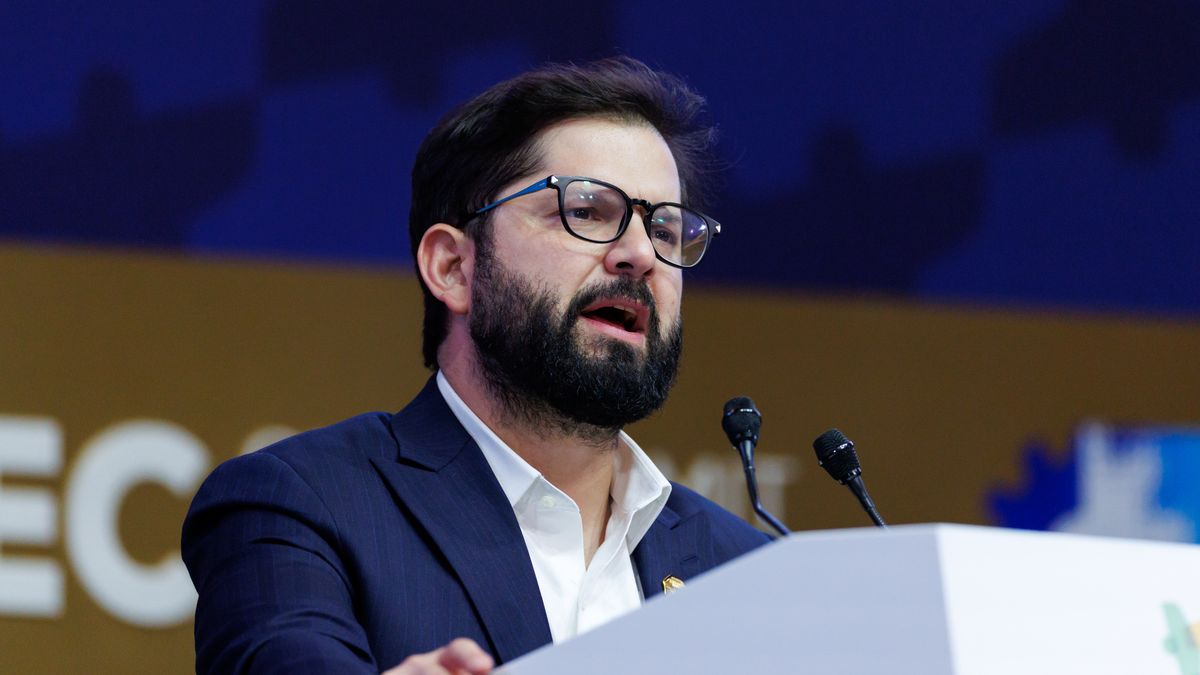 Gabriel Boric, Chile's president, during the APEC CEO Summit in Gyeongju, South Korea, on Friday, Oct. 31, 2025. The summit concludes today. Photographer: SeongJoon Cho/Bloomberg via Getty Images