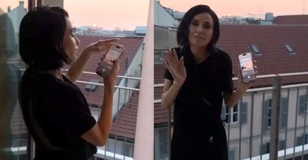 CORAZ SZCZUPLEJSZA Demi Moore kołysze się na balkonie w rytm nowego singla córki. Zachwyca? (FOTO)