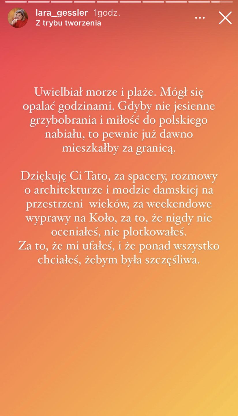 Lara Gessler wspomina ojca