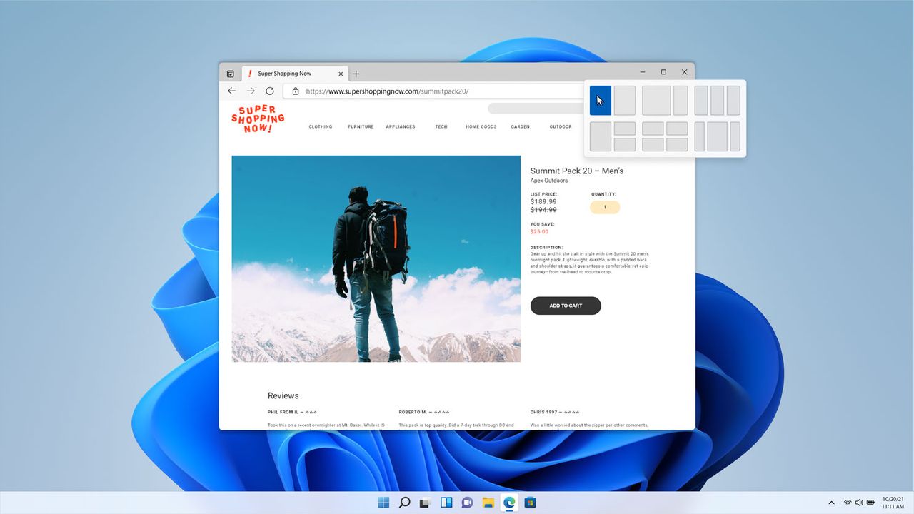 Nowe opcje przypinania okien w Windows 11