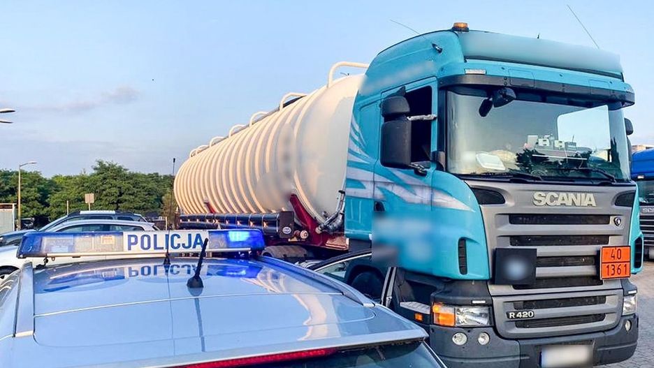 Połupin. Zatrzymanie pijanego kierowcy cysterny 